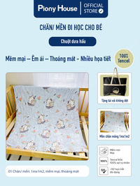 Chăn mền cho bé đi học, chất vải Tencel mềm mại, thoáng mát nhiều họa tiết