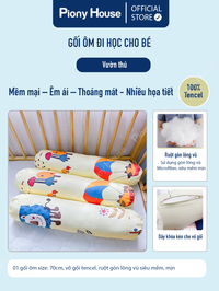 Gối ôm trẻ em vải Tencel ruột gòn lông vũ nhân tạo mềm mịn mát, siêu êm nhiều họa tiết 