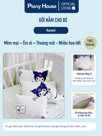 Gối nằm cho bé êm ái vượt trội, vải tencel mềm mát ruột gòn lông vũ nhiều họa tiết